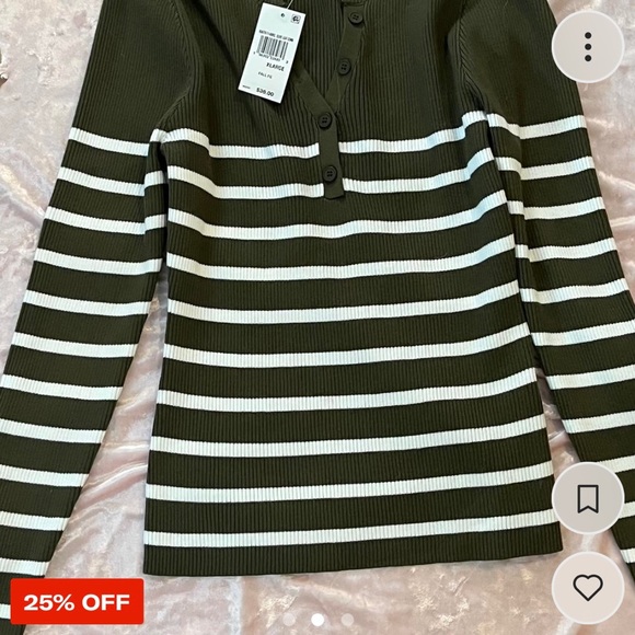 olive fitted long sleeve winter top from Macy’s high quality - Picture 2 of 2